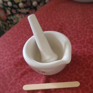 White Ceramic Mortar and Pestle Vintage